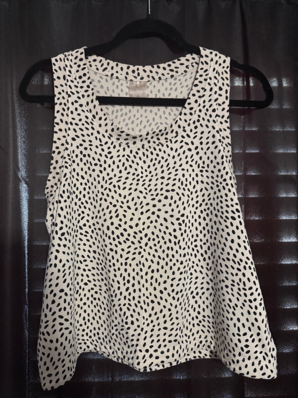 CALIA by Carrie Underwood Black Dot-Print Tank Top on White